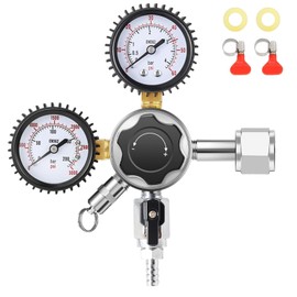 FERRODAY Co2 Regulator Beer Keg Regulator Kegerator Dual Gauge Co2 Regulator Beer Keg Dual-stage Kegerator Regulator CGA-320 Beer Regulator Co2 Kegerator Part Beer Keg Regulator Co2 Beer Gas Regulator