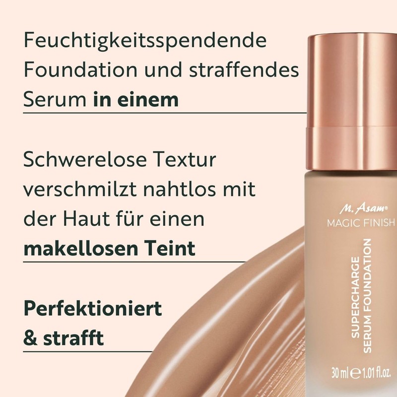 M. Asam Magic Finish Supercharge Serum Foundation Cool Honey (30