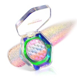 CHARMACY Paleta De Sombras De Ojos Chameleon Diamond Rainbow, Iluminador Facial Multicolor, Multiusos, De Larga Duración, Con Alta Pigmentación Y