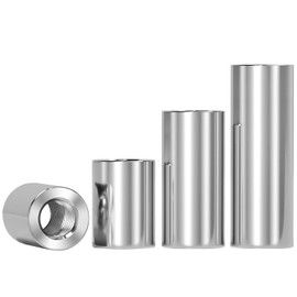 Ctyjia M5x8mm Round Connector Nuts, 6mm Length Female Threaded Rod, 304 Stainless Steel Coupling Nut for Bracket, Mechanical, Construction, 20 PCS