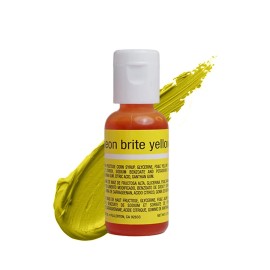 Chefmaster Neon Brite Yellow Liqua-Gel Food Coloring 0.7oz Vegan