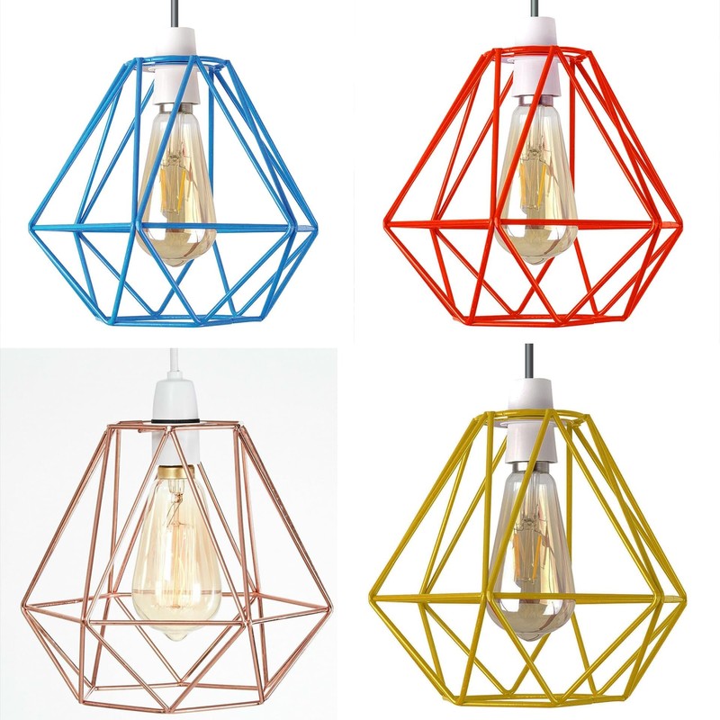 LEDSone Modern Geometric Easy Fit Diamond Pendant Ceiling Light Lampshade