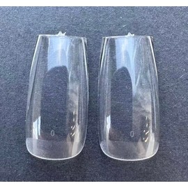 NOVO OVO Medium Square Nail Tips Extra Thick Press on No C Curve, Soft Gel Natural Fake Nail Extension, Full Cover Clear False Nails for Acrylic, French Manicure Salon DIY x 14 Sizes 224 pcs