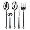 Gourmet Settings 5-Pieces Hostess Silverware Avalon Collection Matte/Polished Metal Flatware