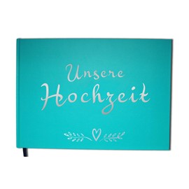 Uttscheid Wedding Guest Book 100 Blank Pages Mate Cover Premium Quality Blue Turquoise