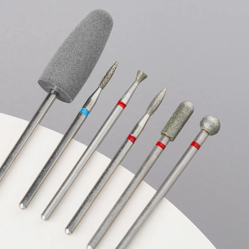 6pcs/set Diamond Sand Nail File Drill Cuticle Polishing Bit Nail
