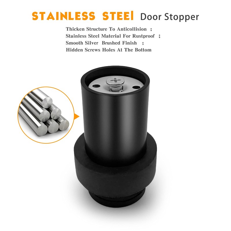 Door Stoppers, Door Stopper Stainless Steel Cylindrical Floor Door Stop