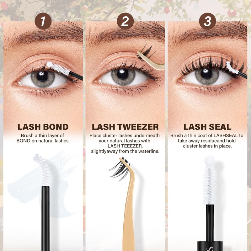 JMS&JMS Venus Lash Clusters Kit Natural Velour Lash Clusters Invisible