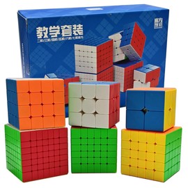 Oostifun MoYu Cubing Classroom WCA 234567 Teaching Magic Puzzle Cube Bundle 2x2 3x3 4x4 5x5 6x6 7x7Magic Turning Cubes Stickerless Twist Cube Set with Gift Packing MF9202