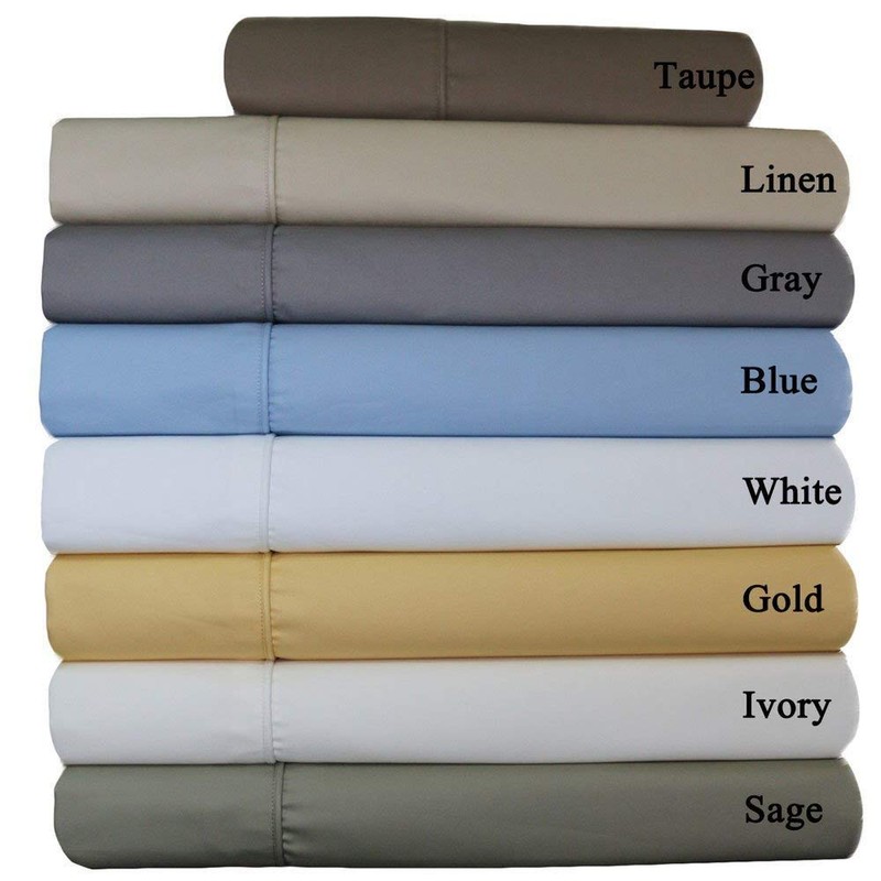 Royal Tradition Solid 650-Thread-Count, Cotton-Blend Queen 4PC Bed Sheets Set,
