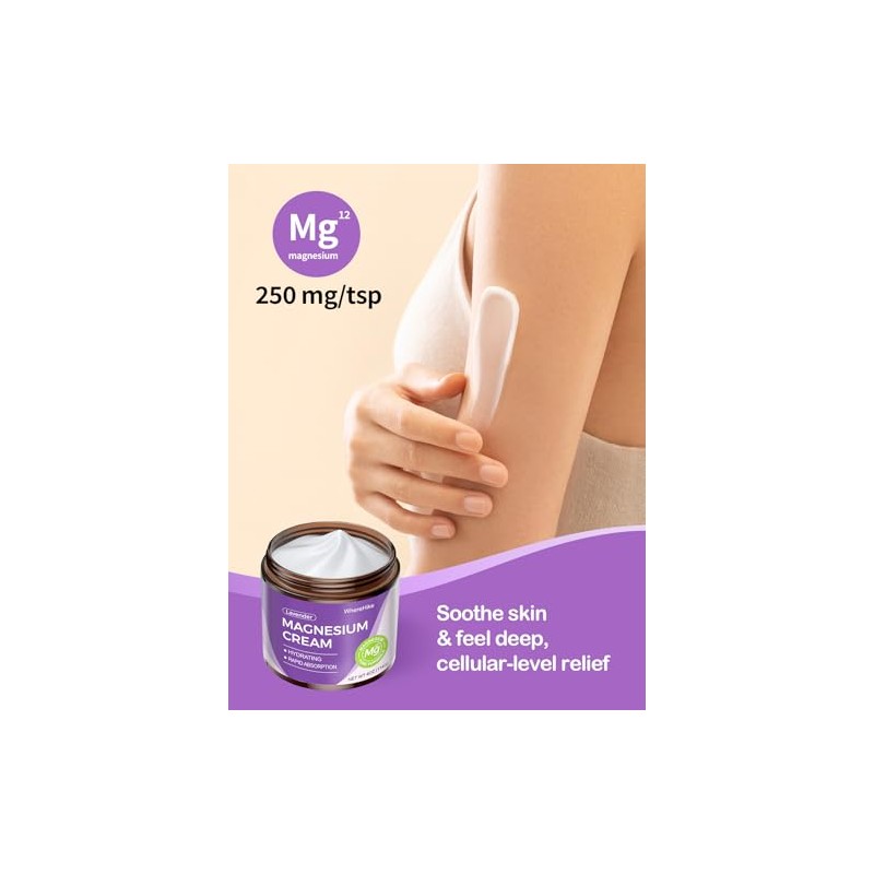 Wherehike Crema Tópica Natural Magnesio Dormir Loción Noche Dolor Calambres