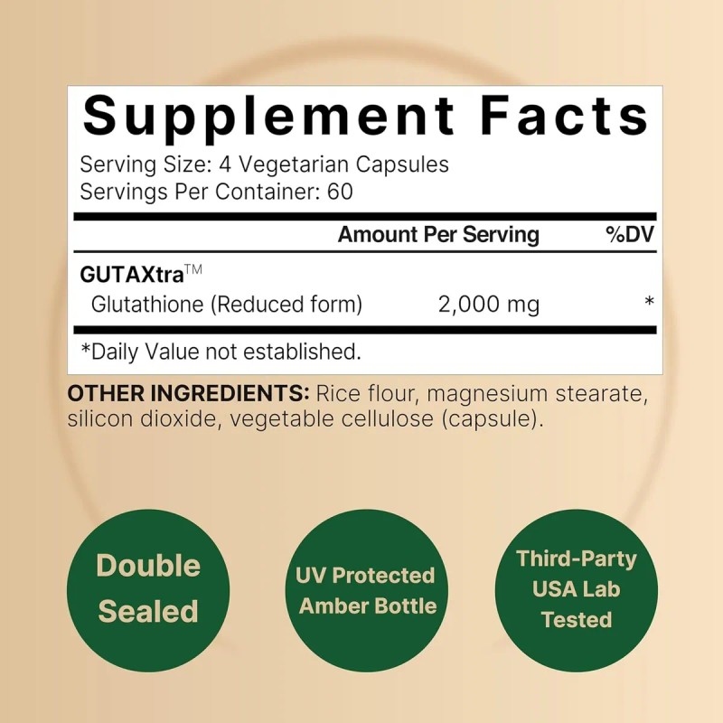 Glutatión Glutathione 2,000mg Con 240 Cápsulas Hecho En Usa