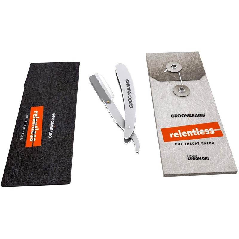 Groomarang Beard Razor for Men with Leather Case