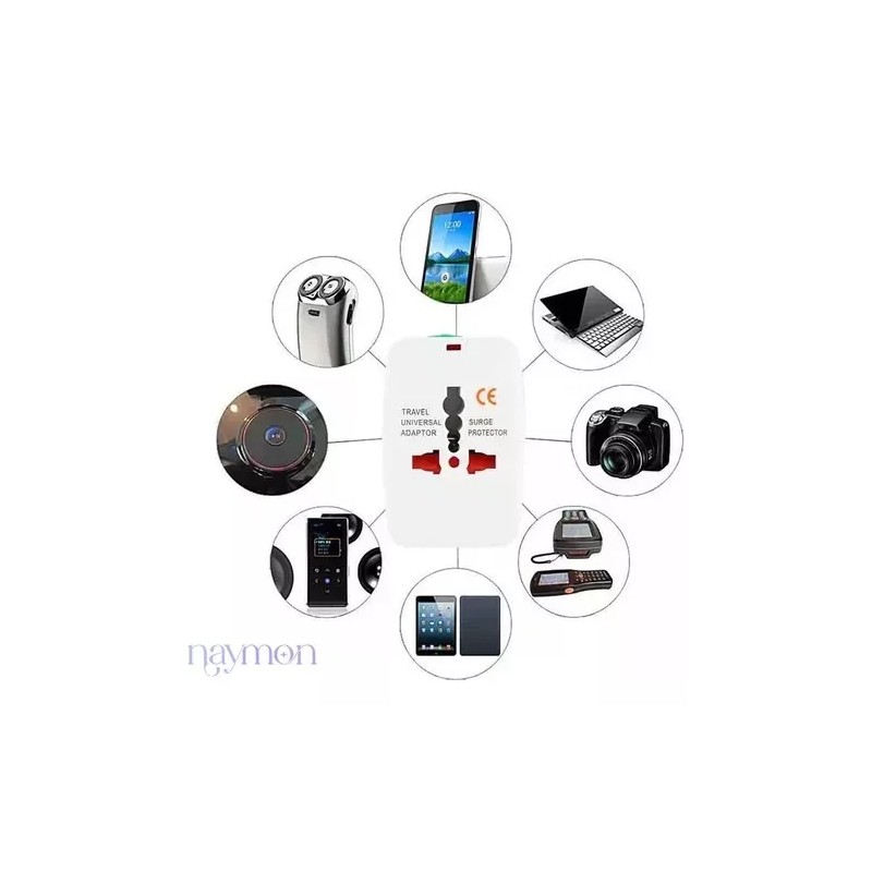 Naymon 3pz Adaptador Convertidor Clavija Corriente Universal Viaje
