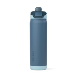 ZULU Powerfill Pro 24oz Stainless Steel Water Bottle with Quick Fill Lid, Triple Walled Vacuum Insulated Metal, Leak Proof Locking Lid, Sip and Chug, Reusable BPA Free, High Tide
