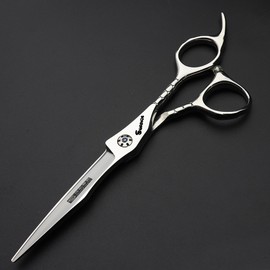 Japan 440C 5.5/6 inch Hair Profession Stylist Bearing Scissors Hair Salon Studio Professional Modeling Tools Cutting Scissors + thinning Scissors (6-inch Flat Shear-A)