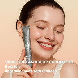 NUKIT CICA Deer Red Control CC Cream 1.7 fl oz (50 ml) | Tone Up, Redness Cover and Moisturizer in 1 Bottle | Green to Beige Makeup Effect