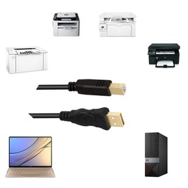 wawpi Printer Cable 30 Feet USB Printer Cord USB2.0 A to B for Printer,Scanner, Copier