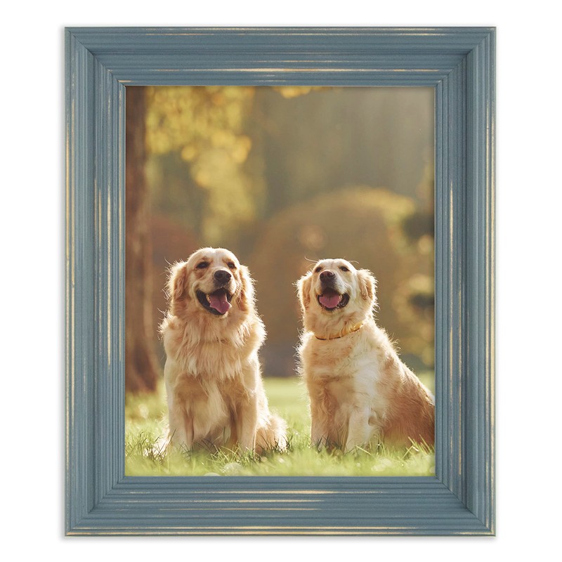 The Rusty Roof-Distressed Cimarron Slate Blue-Solid Wood Picture Frame-11x14