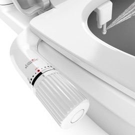 Ultra-Slim Dual-Nozzle Bidet Attachment - Adjustable Cold Water Pressure, Stainless Steel, Hygiene Upgrade,Non-Electric Bidet (White)