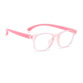 Plimbin Blue Light Blocking Glasses for Kids, Children's Computer Glasses Gaming Glasses Anti-Blue Light for Age 4-13, Anti UV400 & Eyestrain, for Children Boys Girls (Pink)