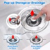 MOWETOO Drain Strainer Kitchen Sink and Sink Plug, 3-in-1 Pop-Up