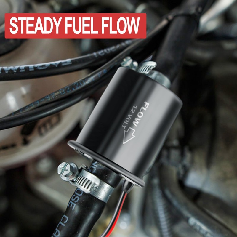 Krimocy Universal Electric Fuel Pump 12V Inline Fuel Pump Low