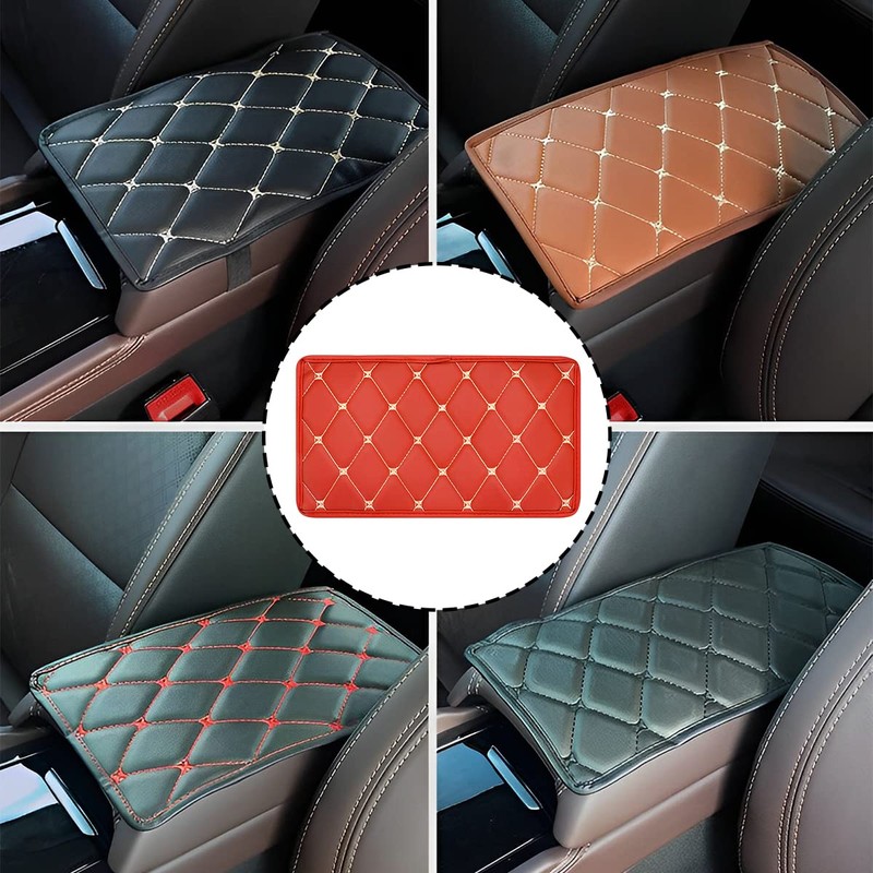 JNNJ Car Centre Console Cushion, Leather Car Armrest Box Pad,