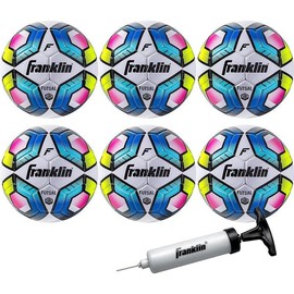Franklin Sports Futsal Ball -Futsal Soccer Ball - Indoor and Outdoor Futsal Ball - Style: 6 Deflated Balls with Pump, Size: 3