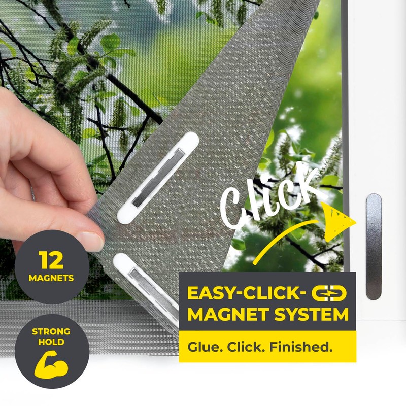 EASYmaxx Fly Screen for Windows with Pollen Protection & Magic