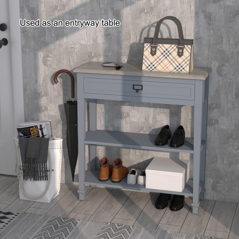 kinbor Skinny Console Table - Narrow Sofa Tables with Drawer