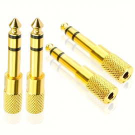 SheraF 6.35mm 1/4 Male to 3.5mm 1/8 Female Stereo Headphone Adapter 4 Pack Audio Jack Plug Gold Plated for Speaker Headphone Guitar Digital Piano Amp Adapte