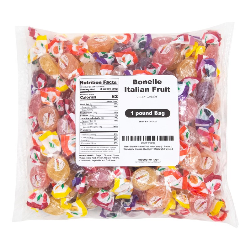 Bonelle Italian Fruit Jelly Candy | 1 Pound Bag |
