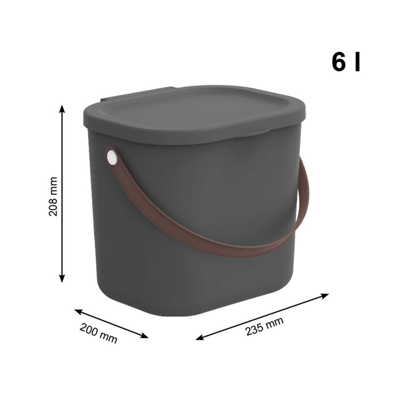 Rotho Albula Storage Container with Lid, 6L Storage System, Storage