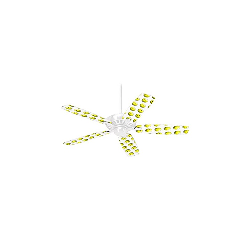 Smileys on White - Ceiling Fan Skin Kit fits most