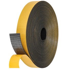 32Feet Weather Stripping Seal (1 Inch X 1/16 Inch) for Door Window, High Density Foam Tape, Soundproofing, Insulation Strip, Door Sealers for Door Frame- Black