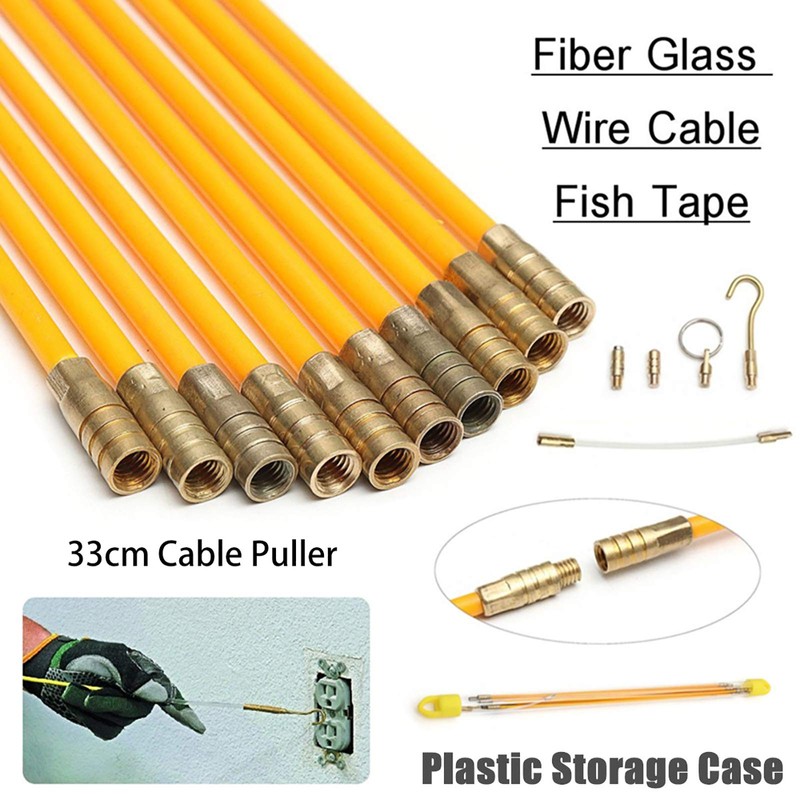 Electric Wire Pulling Kit 13" Fiberglass Cable Rods with 5