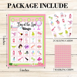 Spa Bingo Game Cards, Day At the Spa Beauty Bingo Games for Adults, Makeup Party Bingo Cards Supplies, Slumber Party Sleepover Party Decor Favors, Card Gifts for Women Friend Family Birthday, 07