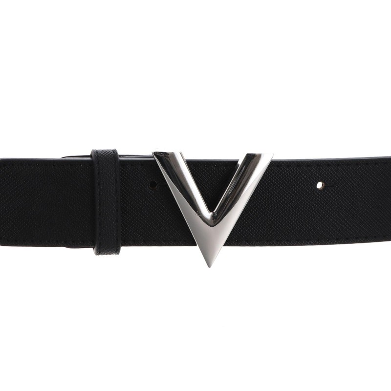 VALENTINO Belt W120 Nero / Argento - can be shortened,