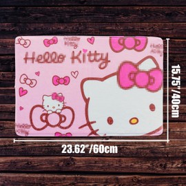 Eiodlulu Cartoon Bath Mat Rug Super Absorbent Quick Dry Non Slip Bottom Easy to Clean Cute Soft Carpet for Shower Sink Bathtub Bathroom Toilet 40x60cm (Pink - A)