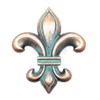 The Rustic Touch Fleur-de-lis Cabinet Knobs, Copper Patina Finish, Decorative