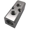 2 Way Pneumatic Manifold Air Distribution Block, G1/2 Supply Port, G1/4-Inch Output Port, Aluminum Alloy