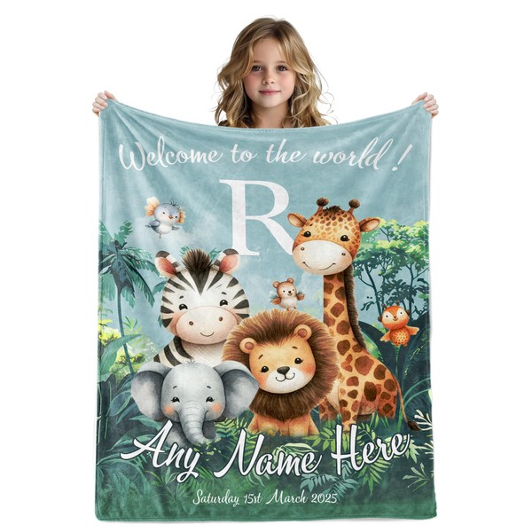 Customized Blanket with Name, Custom Blanket for Baby Girls Boys