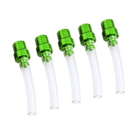 5PCS Motorcycle Gas Fuel Tank Cap Vent, Breathing Tube Hose Two-Way Fuel-Saving Vent Breather Cap, CNC Aluminum PVC Vent Hose Tube for All Dirt Bike Off-Road Motorcycles ATVs (Green)
