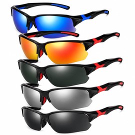 5/7-Piece Unisex Half-Rim Color-Tinted Glasses Set – Lightweight Fashion Eyewear for Cycling, Fishing, Beach, Parties & Outdoor Wear