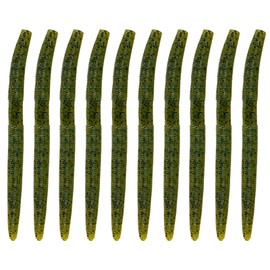 Balifly Senko Worms for Bass Fishing Salted Soft Plastic Baits with Hook Slot for Saltwater Fishing 5.31inch 10pcs FS/RE-09(Color A)