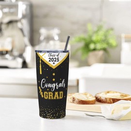 PIOYE 2025 Graduation Gifts for Him, Graduation Gifts Tumbler 20oz for Men, Class of 2025 Graduations Gift for Her, PHD Masters Degree/High School/College Graduation's Travel Mugs Coffee Cup