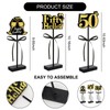 BAOOOFUL 50th Black Gold Glitter Centerpieces for 50th Birthday Table