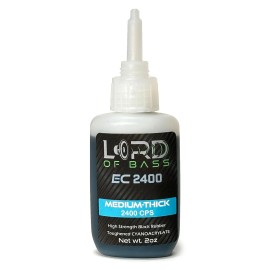 Lord of Bass Black Rubber Toughened CA Glue Medium Thick 2oz Cyanoacrylate Super Glue