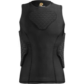 DRLDON 디알루돈 유소년 축구 패딩 셔츠 갈비 가슴 보호대 야구 라크로스용 6패드 DiAludon Youth Soccer Padded Shirt Rib Chest Protector for Lacrosse Baseball 6-Pad